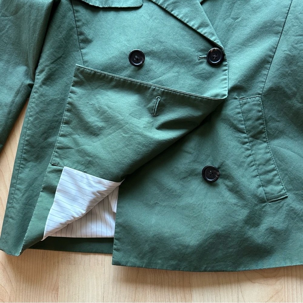 $198 J. Crew Japanese Poplin Swing jacket, green, Size 0, XS - Picture 5 of 9